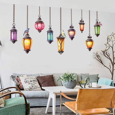 Many types Colorful Retro lights Wall Stickers