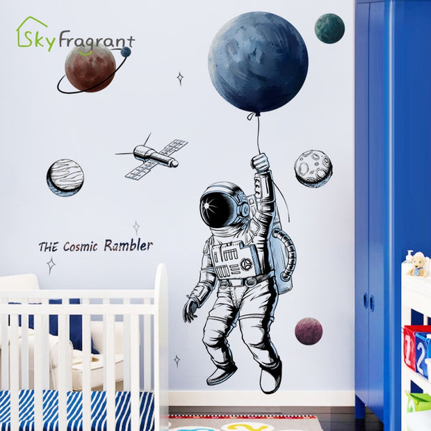 Space theme astronaut wall sticker home decor