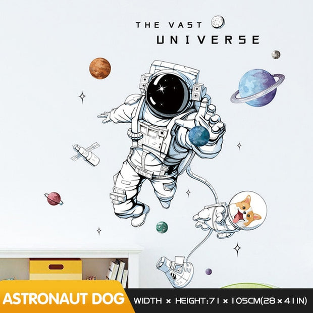 Space theme astronaut wall sticker home decor