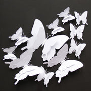 12pcs/set 3D Double layer Pterosaur butterfly Wall Sticker