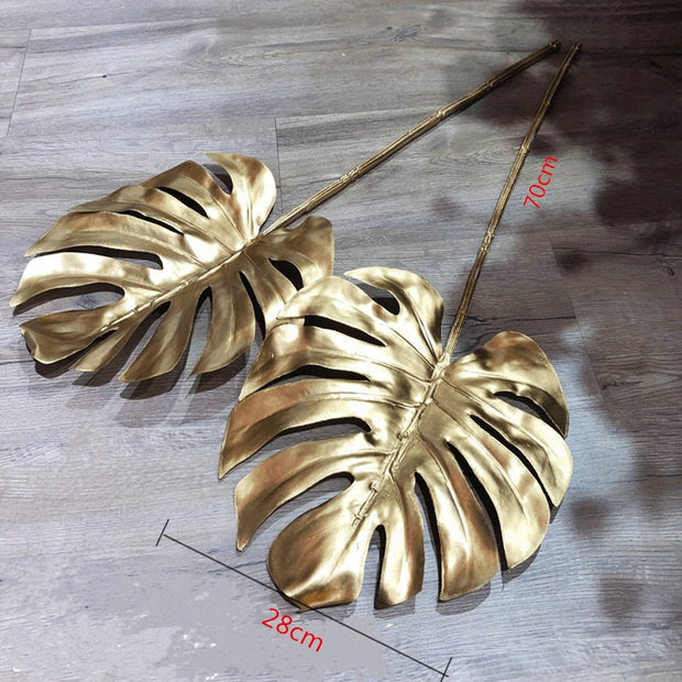 Artificial Golden Palm Leaves