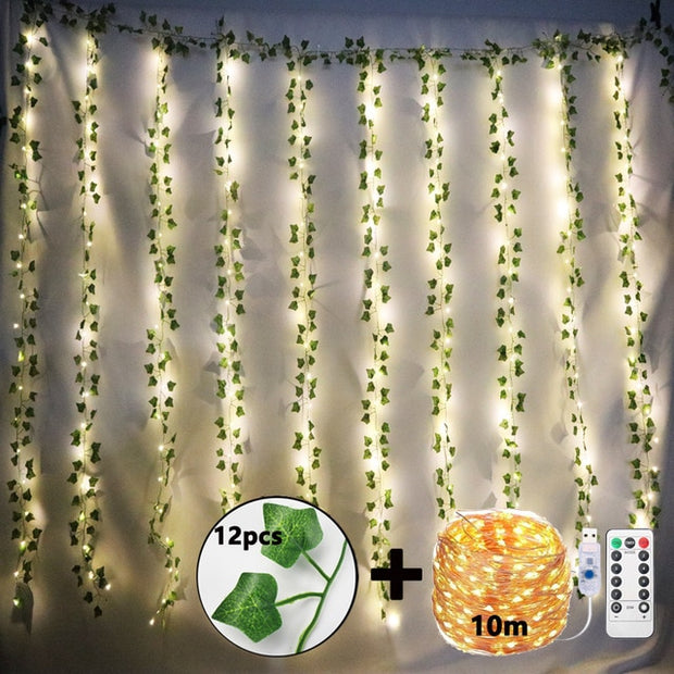 12pcs Artificial Plants Fake Leaf Hanging For Home Living Decor