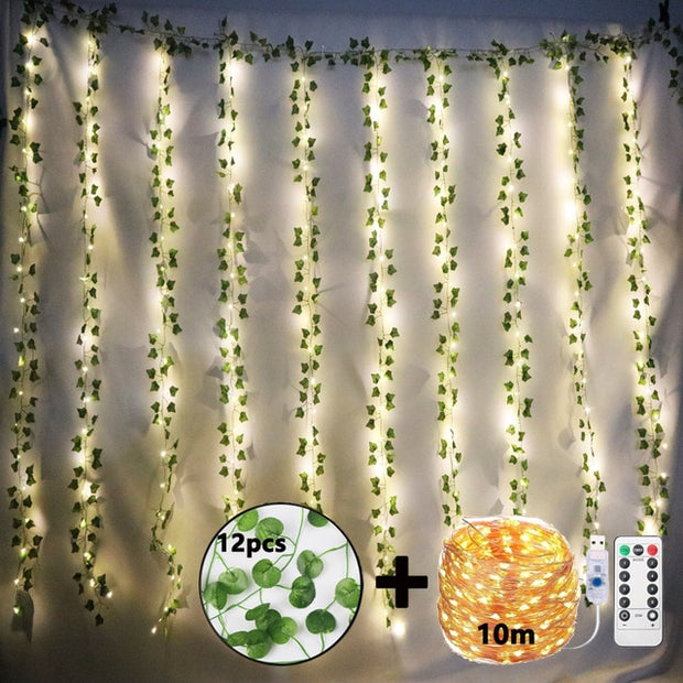 12pcs Artificial Plants Fake Leaf Hanging For Home Living Decor
