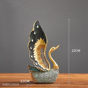 Art Resin Swan Statue Decoration