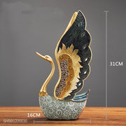 Art Resin Swan Statue Decoration