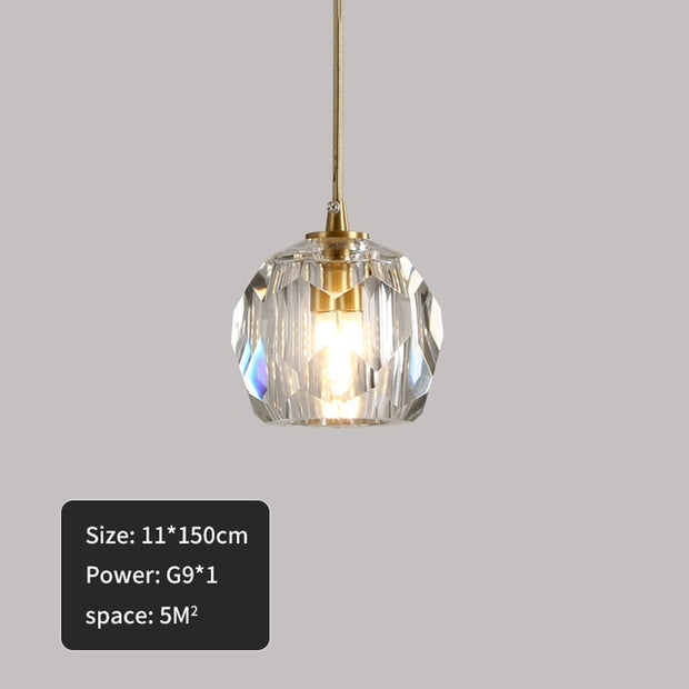 Nordic Crystal LED Pendant Lamp for Living Dining