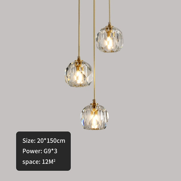 Nordic Crystal LED Pendant Lamp for Living Dining