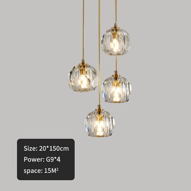 Nordic Crystal LED Pendant Lamp for Living Dining