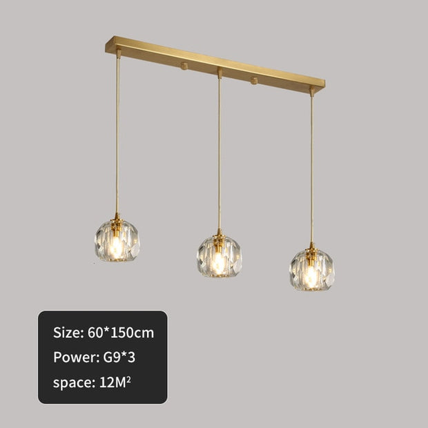 Nordic Crystal LED Pendant Lamp for Living Dining