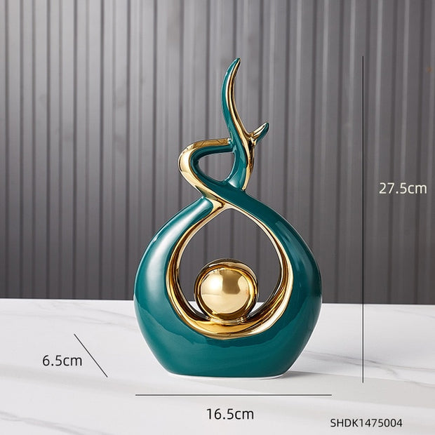 Ceramic Abstract Sculpture Office Desk Decoration