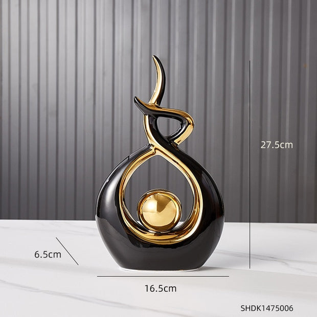 Ceramic Abstract Sculpture Office Desk Decoration