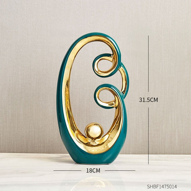 Ceramic Abstract Sculpture Office Desk Decoration