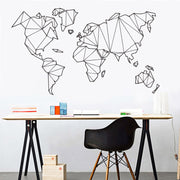 Geometric World Map Wall Sticker